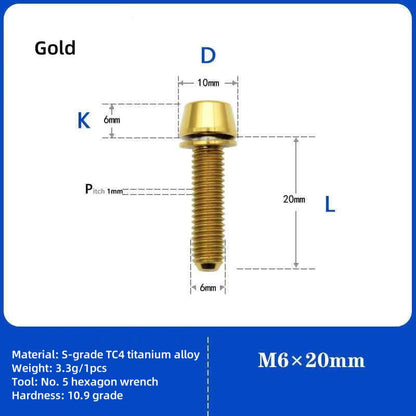M6 Cone Head Titanium Screw With Gasket