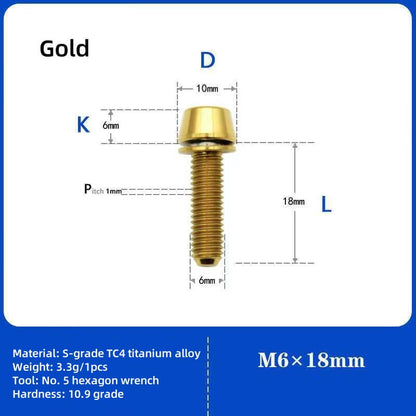 M6 Cone Head Titanium Screw With Gasket