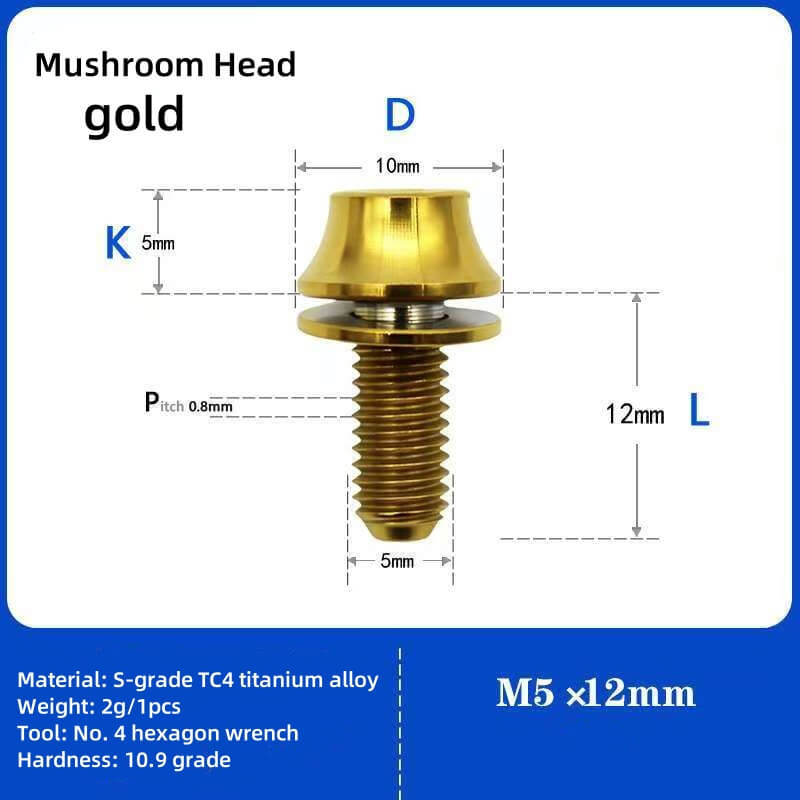 M5 Titanium Universal Bottle Cage Screws