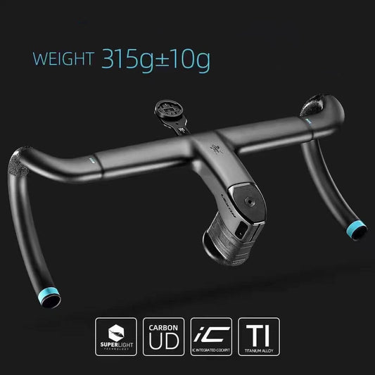 Carbon Fiber Fully-internal Wiring Ultra-light Integrated Drop Handlebar