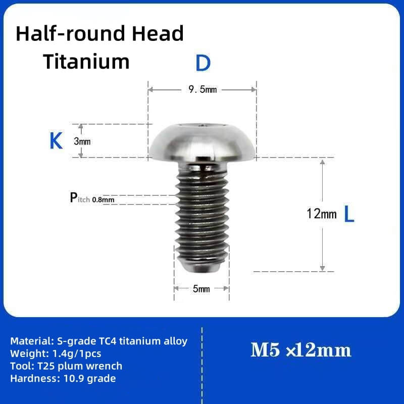 M5 Titanium Universal Bottle Cage Screws