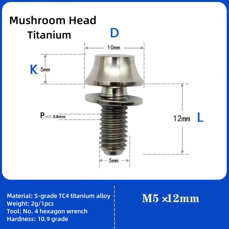 M5 Titanium Universal Bottle Cage Screws