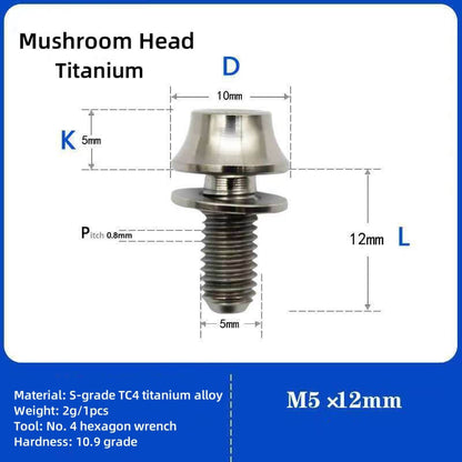 M5 Titanium Universal Bottle Cage Screws