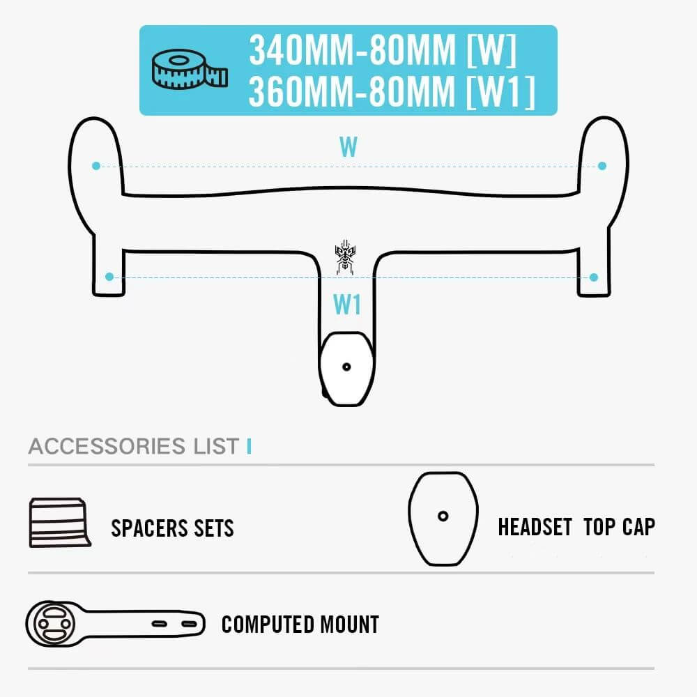 Carbon Fiber Fully-internal Wiring Ultra-light Integrated Drop Handlebar
