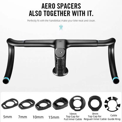 Carbon Fiber Fully-internal Wiring Ultra-light Integrated Drop Handlebar