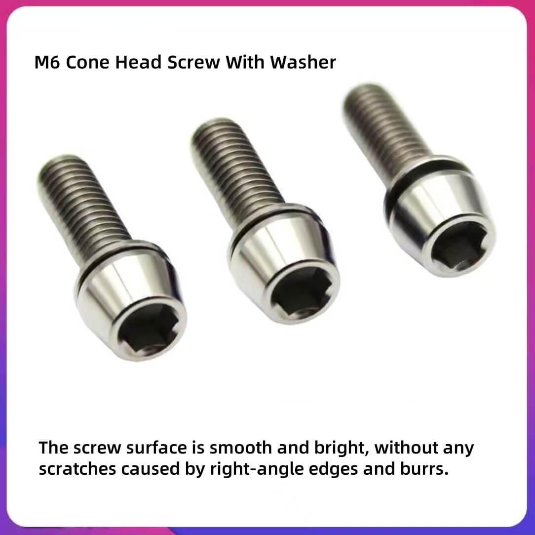 M6 Cone Head Titanium Screw With Gasket