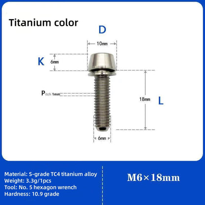 M6 Cone Head Titanium Screw With Gasket