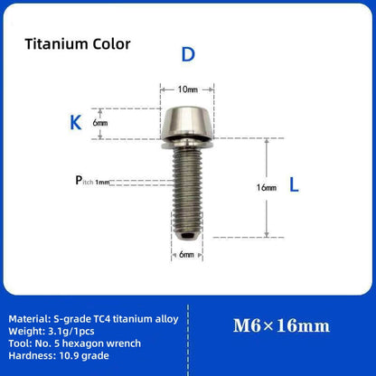 M6 Cone Head Titanium Screw With Gasket